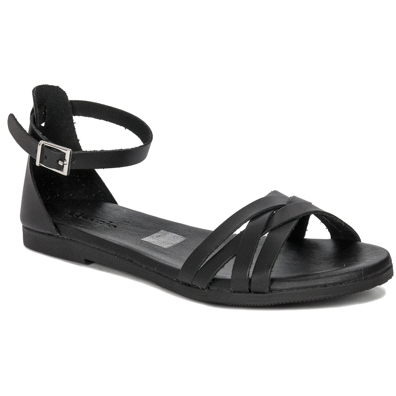 Maciejka Black leather women's sandals