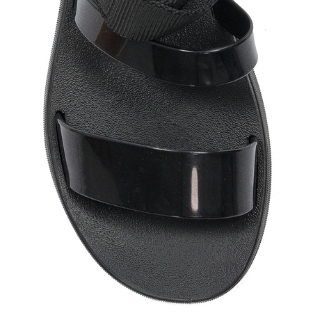 Zaxy Sandały damskie na rzepy Mood Sand Flatform Ad Black Czarne