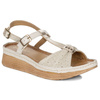 Maciejka Beige and Gold Sandals
