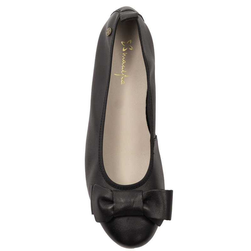 Maciejka Classic Leather Ballerinas With Bow Black P6802-01/00-0
