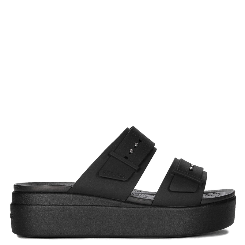Crocs Klapki damskie na platformie Brooklyn Buckle Slide Black czarne
