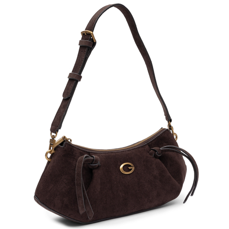 Guess Elegant Faux Suede Shoulder Bag Brown HWSG2237180-ESPRESSO