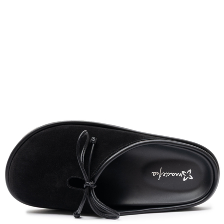 Maciejka Leather Slip-On Mules Home Shoes Flat Sole Black K7514-01/00-1
