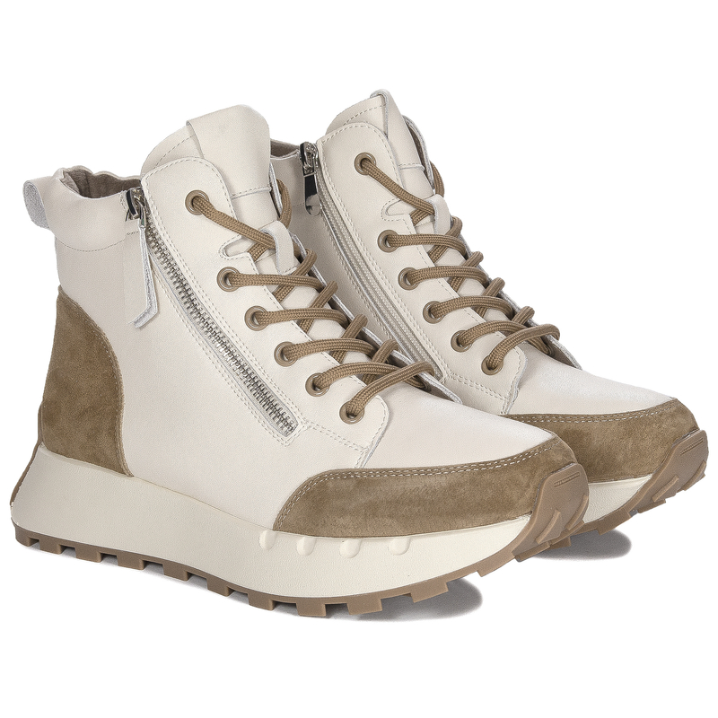 T.Sokolski Leather Women's White/Brown Boots
