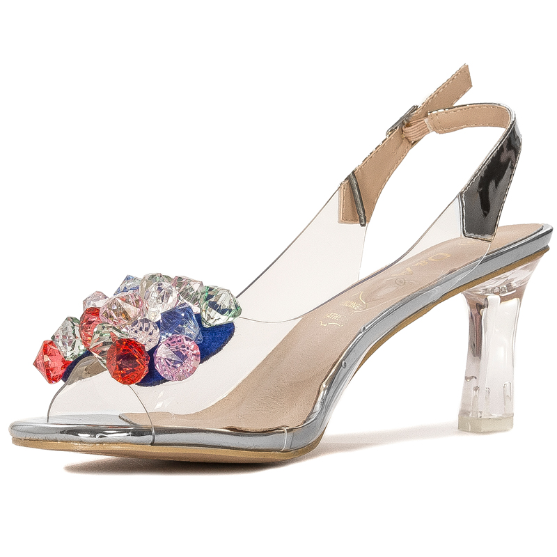 S.Barski Women's high-heeled sandals Silver