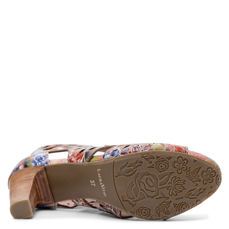 Laura Vita Women's Leather Sandals with Heel Albane 048 Garnet SL316D-4JBS-GRENA