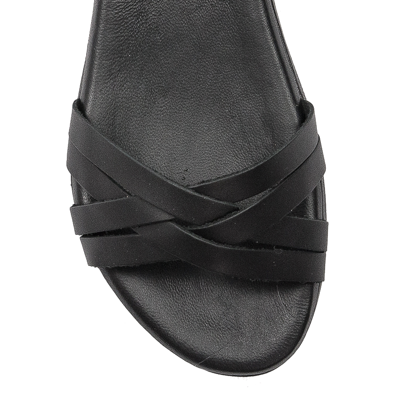 Maciejka Black leather women's sandals
