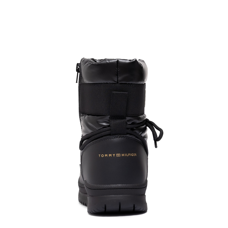 Tommy Hilfiger Quilted Zip Snow Boots Women Black T3A5-34052-BLACK