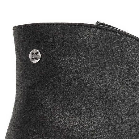 Botki Maciejka na obcasie ocieplane Czarne