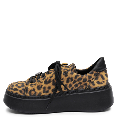 Maciejka Leather Platform Low Top Sneakers Leopard Print 6191W-21/00-8   