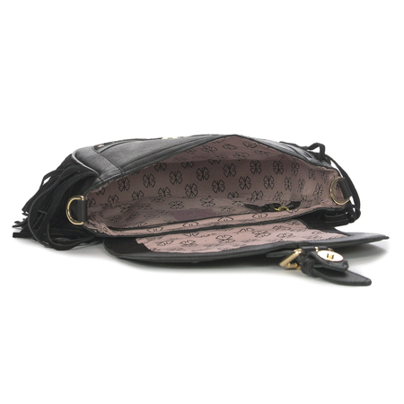 Piti Cuiti Women's Shoulder Bag Black with Tassels