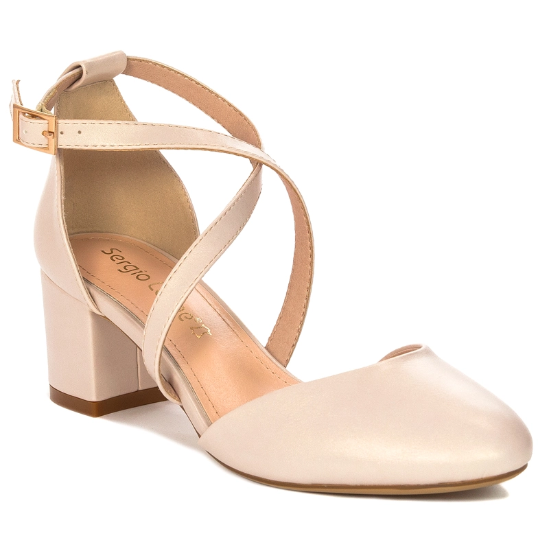 Sergio Leone women's Beige Pearl sandals