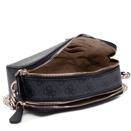 Guess Elegant Monogram Crossbody Bag Camera Style Black HWBG9672140-COAL