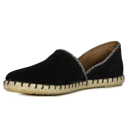 Verbenas Espadryle damskie Carmen Strass Negro czarny