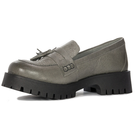 Maciejka Leather Platform Loafers Grey 5497S-35/00-5