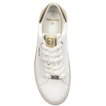 Tamaris Women's white and gold platform sneakers