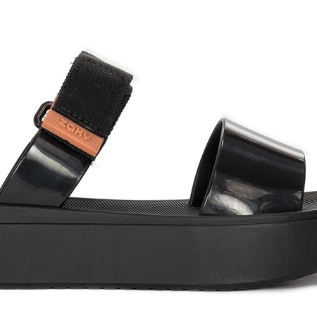 Zaxy Klapki damskie na platformie Step Tam Fem czarne