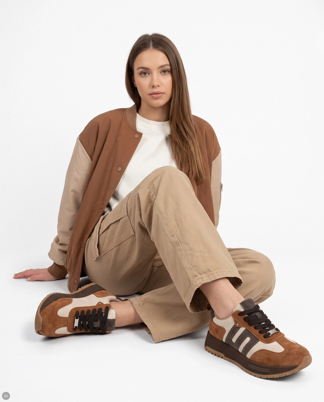 Filippo Leather Lace-Up Platform Sneakers Multicolor DP7980-26-CA-BE