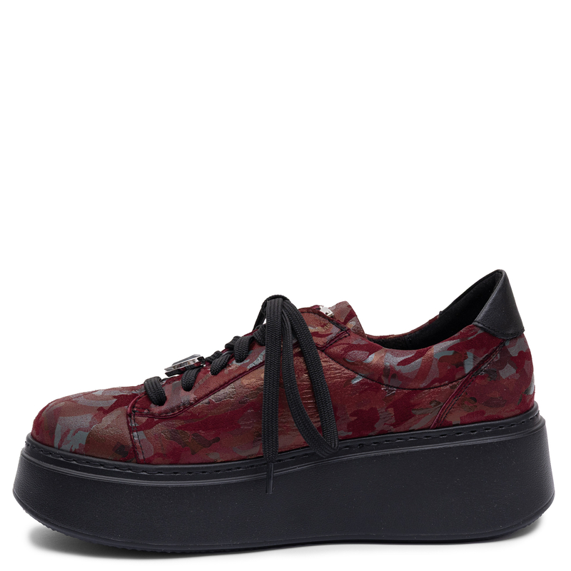 Maciejka Leather Women's Platform Sneakers Burgundy Low Shoes 6191W-14/00-8