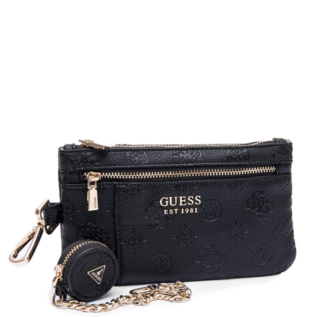 Guess Kasinta Portfel Saszetka Tłoczony Monogram Czarny TXDP2222060-BLACK