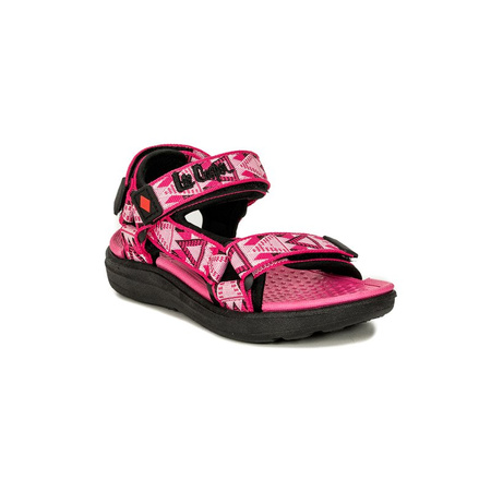 Lee Cooper Sandały dziecięce dziewczęce na rzepy Black Fuxia