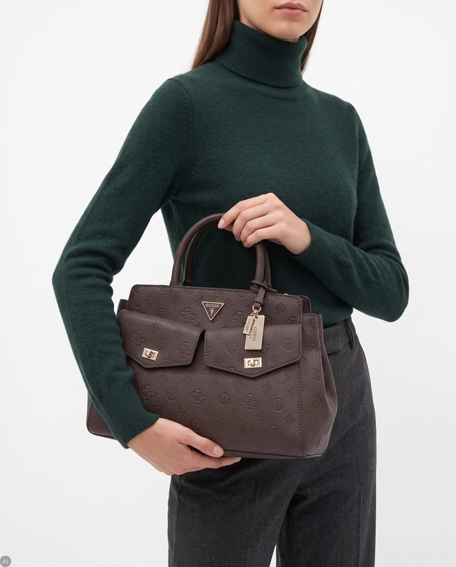 Guess Torebka Damska Klasyczna Kufer Czekoladowy Brąz HWPD2222070-BROWN