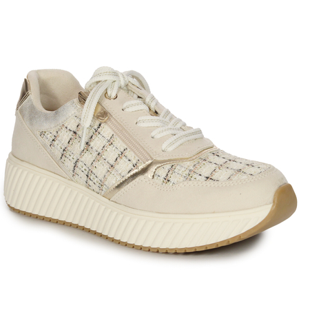 Marco Tozzi Damskie Sneakersy Półbuty Cream Comb