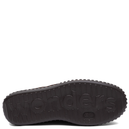 Wonders Wygodne Skórzane Sneakersy Na Platformie Brązowe A-5201-Tes-Oro