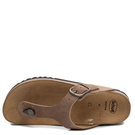 Scholl Adapta Women's Leather Flip-flops Orthopedic Brown F00740-1062