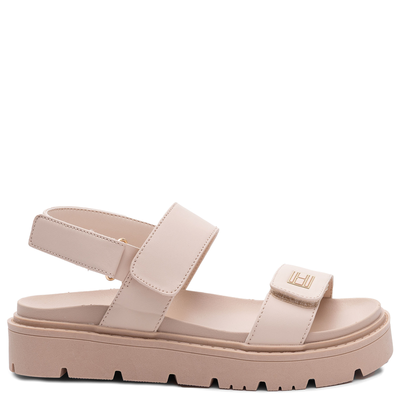 Tommy Hilfiger Beżowe Sandały Damskie na Platformie T3A2-34284-NUDE