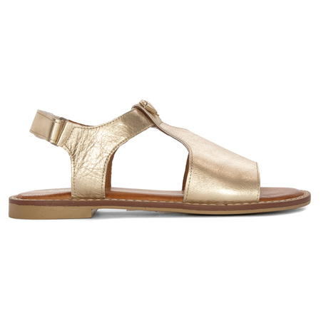 T. Sokolski Sandały Damskie Skórzane Złote