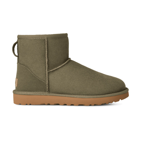 UGG Botki Skórzane Ocieplane W Classic Mini II Moss Green