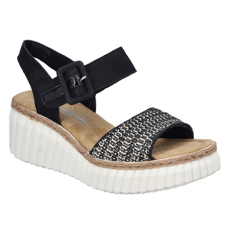 Rieker Sandały Damskie Czarne