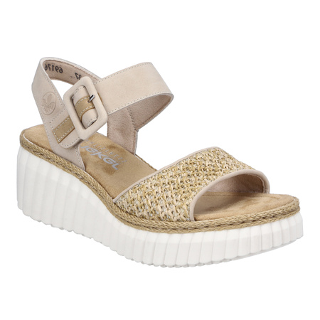 Rieker Sandały Damskie Beżowe