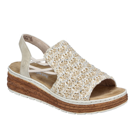 Rieker Sandały Damskie Beżowe