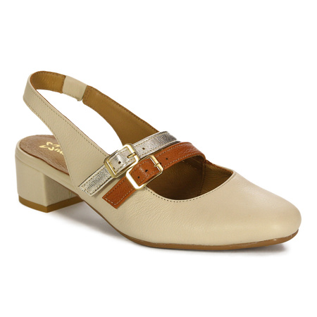 Maciejka Czółenka Damskie Beżowe