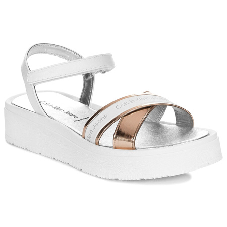 Calvin Klein Jeans Sandały Damskie Białe