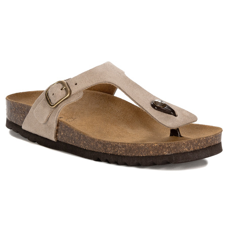 Scholl Klapki Damskie Jasny Beż