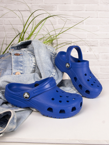 Crocs Klapki dziecięce Classic Clog Blue Bolt niebieskie