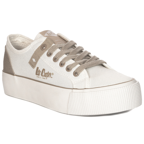 Lee Cooper Trampki damskie na platformie White białe