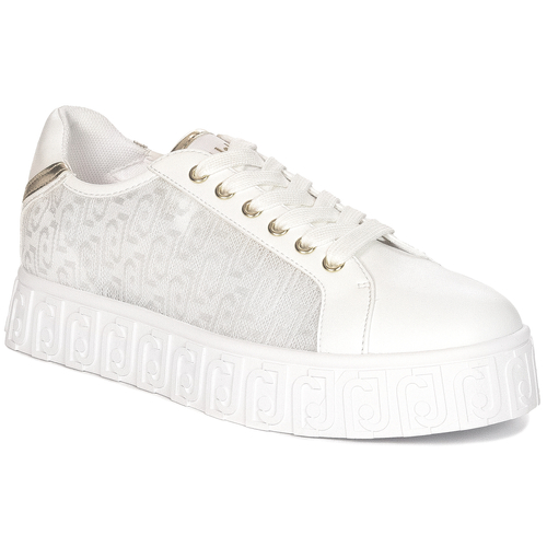 Liu Jo Sneakersy półbuty damskie na platformie Lovely 02 White białe