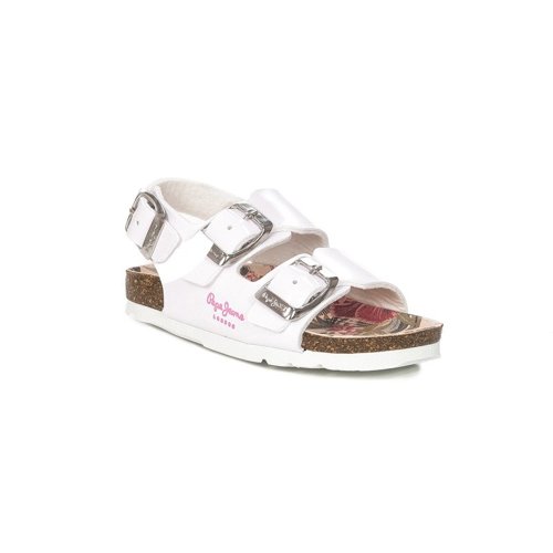 Sandały dziecięce Pepe Jeans PGS90171 800 White Bio Basic Kids Białe