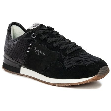 Sneakersy Pepe Jeans PLS31204 999 Black Archie Sequins Czarne