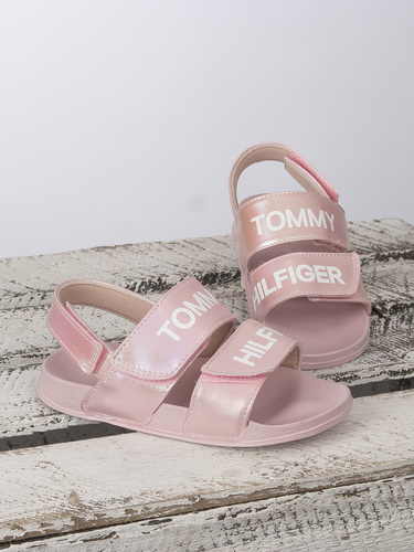 Tommy Hilfiger Sandały dziecięce dziewczęce na rzepy różowe