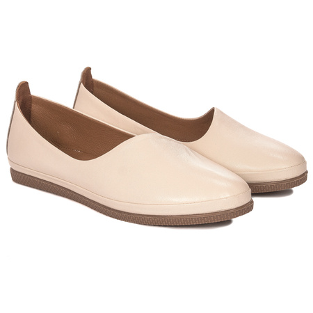 Baleriny damskie T.Sokolski skórzane Beige beżowe