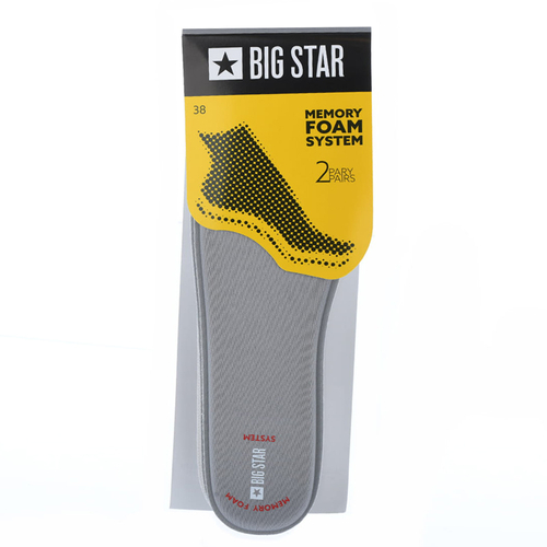 Big Star Wkładki do butów z pianki Memory Foam System szare