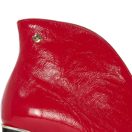 Botki Maciejka lakierowane na słupku czerwone