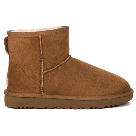 Botki UGG skórzane ocieplane W CLASSIC MINI II CHESTNUT