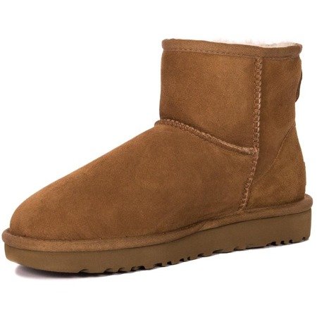 Botki UGG skórzane ocieplane W CLASSIC MINI II CHESTNUT