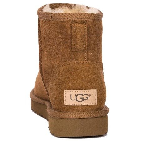 Botki UGG skórzane ocieplane W CLASSIC MINI II CHESTNUT